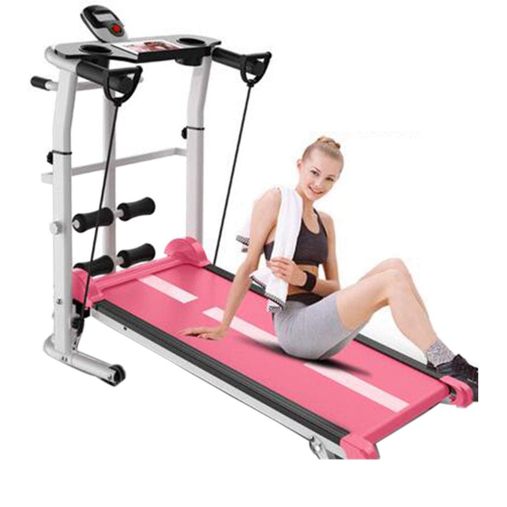 YNLRY Treadmill Folding Machine Tilt Fitness Treadmill Multi-function Weight Loss Aerobic Walking Treadmill (Color : PINK, Size : 120 * 59 * 19CM)