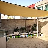 💦 PROTECCIÓN SOLAR, TRANSPIRABLE: La tela de sombra beige bloquea el 90% de la luz solar. La construcción tejida transpirable permite el paso del aire y el agua, creando una sombra cómoda para las personas, las mascotas y las plantas.