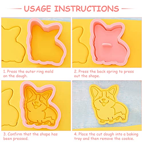 Ausstechform Hund, Hundekekse Ausstecher, 8 Stück Ausstechformen Set Hund, Plätzchen Ausstecher Hund, Kunststoff Keksausstecher Mops Husky Corgi Hundeknochen