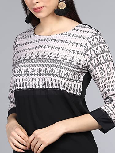 Image of Vaamsi Women's Crepe Straight Kurta (VPK1690E L Black)