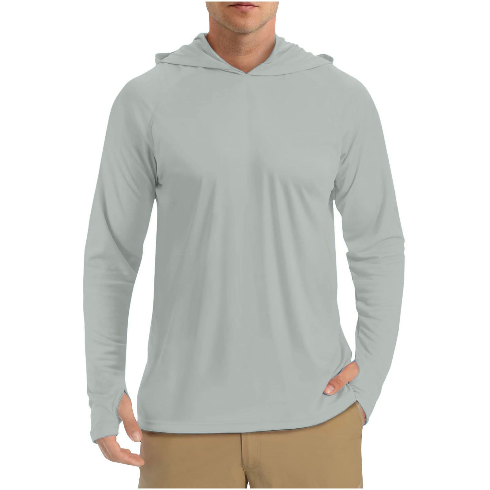 Rashguard Sweat à capuche à manches longues pour homme - T-shirt à manches longues Rashguard - Séchage rapide - Protection solaire - Respirant - Protection UV - UPF 50+