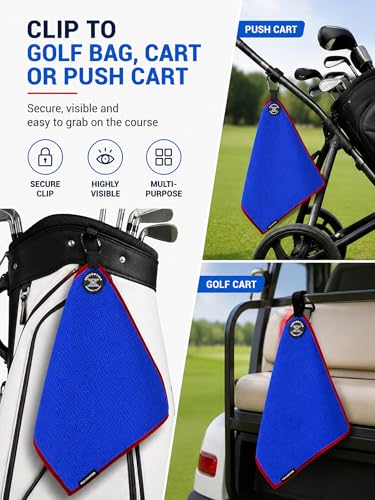Frevontica Magnetic Golf Towel 16"x16" Waffle Microfiber with Magnet & Clip - image 4