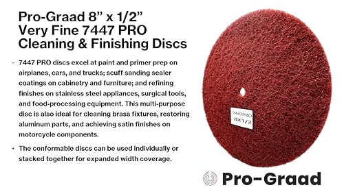 4 pack 8 x 12 very fine 7447 pro non-woven buffing blending cleaning light deburring amp finishing discs pack of 4