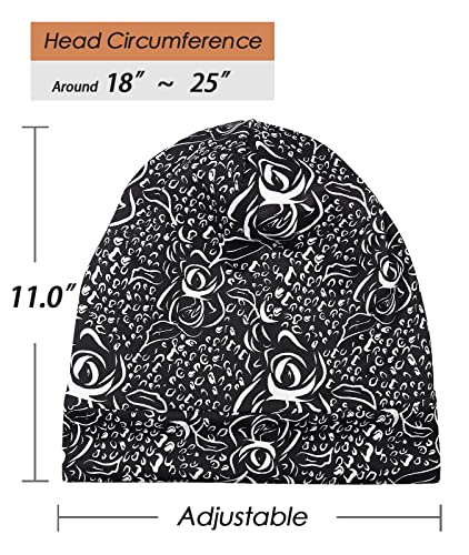 Image of Satin Lined Sleep Slouchy Cap Curly Girl Slap Headwear Gifts For Frizzy Hair Women