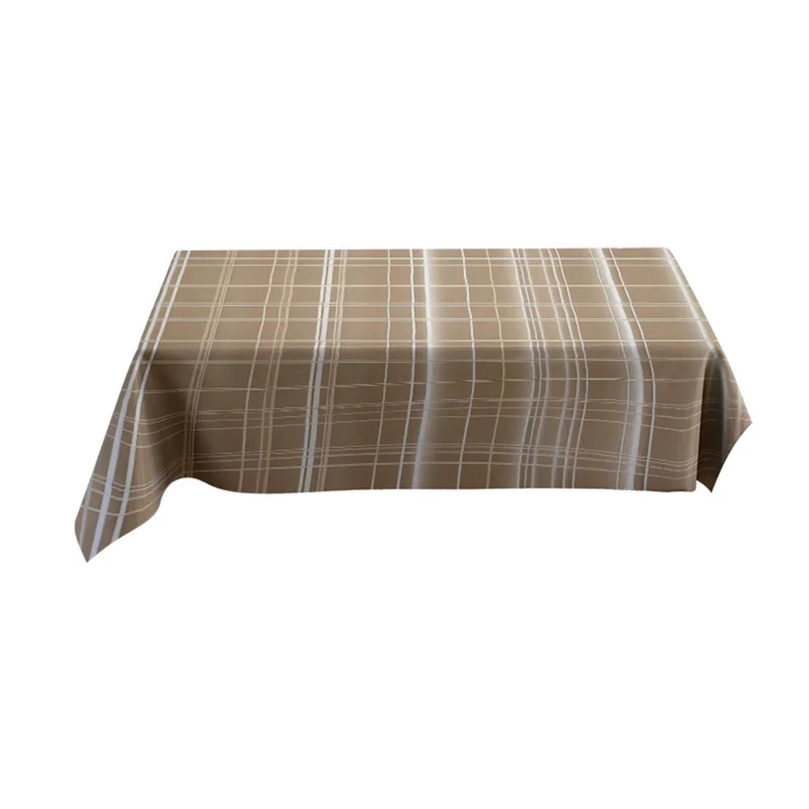 FonHNDG Striped Tablecloth Brown Plaid Tablecloth Pattern Waterproof For Farmhouse Dining And Party Decor(140X180CM)
