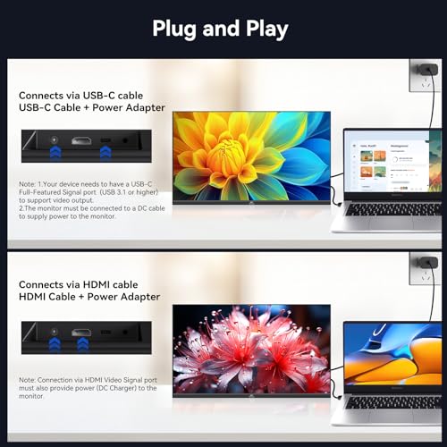 Image of Kenowa 23.8 inch 2K Large Portable Monitor 100Hz IPS QHD 2560x1440 Freesync Gaming Monitor External Display with Type-C HDMI Dual Speakers Adjustable Stand for PC Computer,Laptop,Mac,Phone,Game Consoles