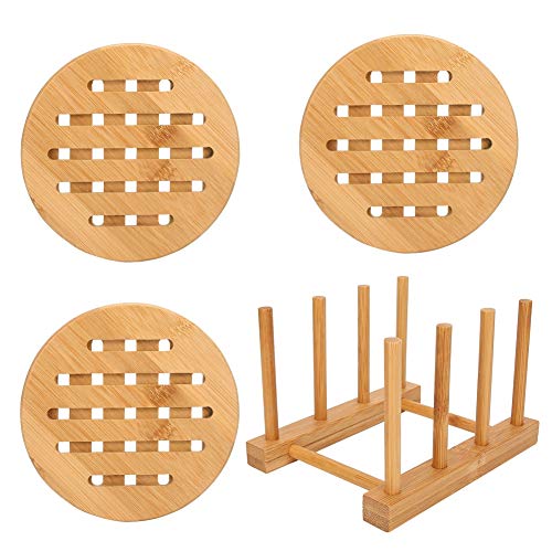 Escurridor de platos para evitar humedad en encimera con kit de almohadilla térmica 8