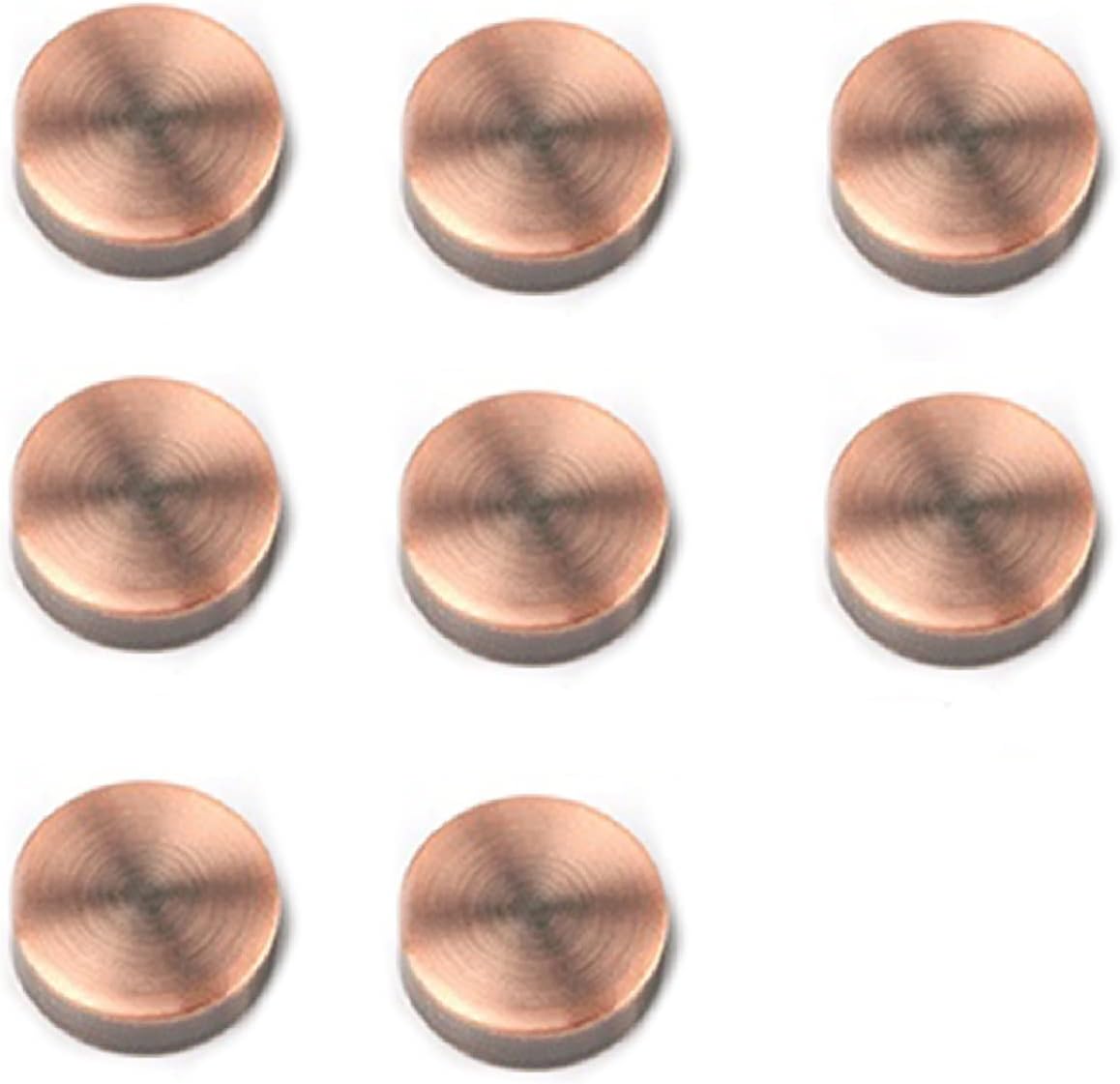 8PCS Mirror Screws Pure Copper Cap Decorative Mirror Nails 12mm Diameter Flat Mirror Screws Cap Cover Nails for Sign Advertising Hardware（Red Bronze）