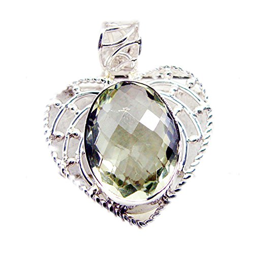 Pendentif améthyste verte en argent le cadeau de naissance vintage idéal