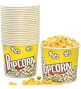 TOPKITCH 85 Oz Popcorn Buckets (22 Pack) Greaseproof Popcorn Boxes Vintage Style Popcorn Bowls Di...