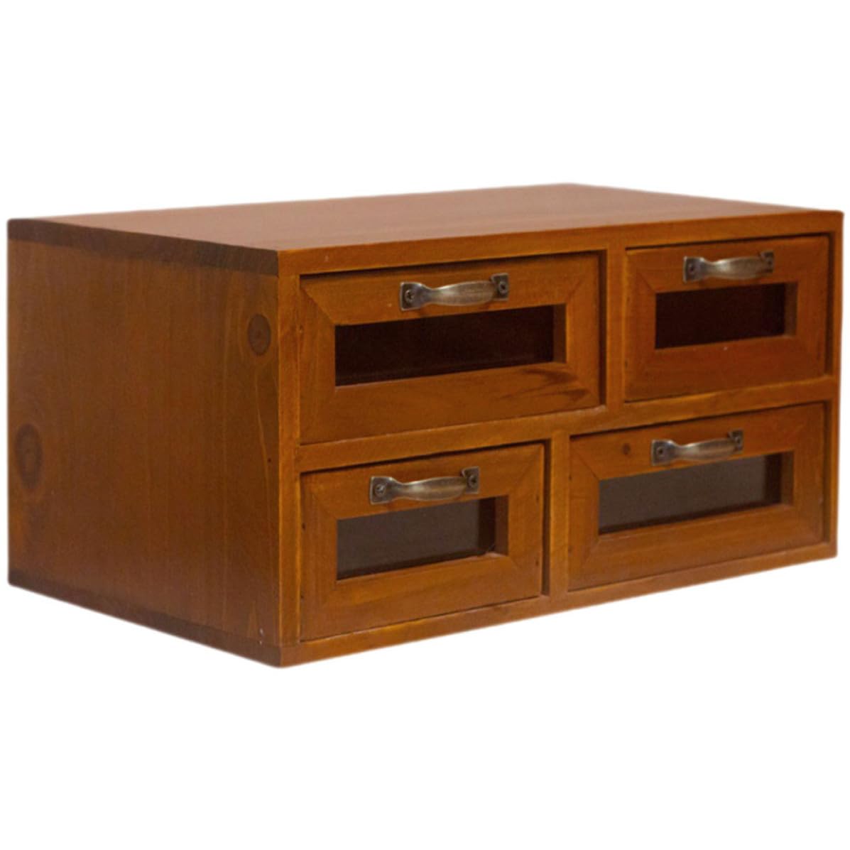 Cassetta Legno Portaoggetti Doppio Strato con Organizer da Scrivania in Legno Vintage per Cosmetici e Oggetti Vari Scatola di Stoccaggio per Ufficio e Casa