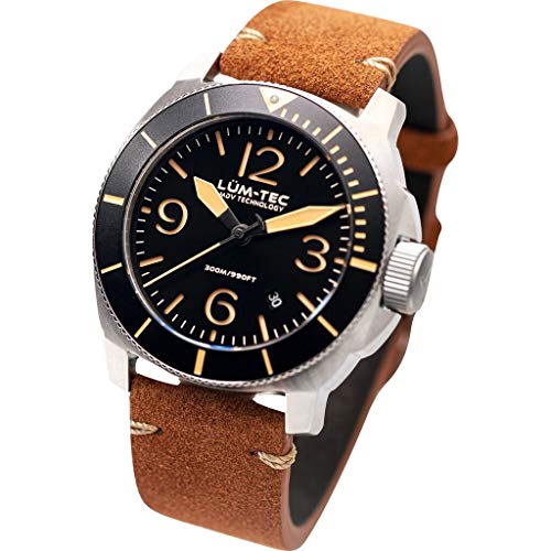 Lum-Tec M88 Wrist Watch 44mm | Brown Leather Strap