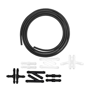 Windshield Washer Hose Kit 4 Meter Wash Fluid Tubing with 12 Pcs Hose Connectors Compatible with Most Car