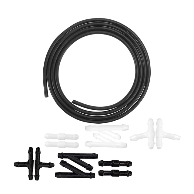 Windshield Washer Hose Kit 4 Meter Wash Fluid Tubing with 12 Pcs Hose Connectors Compatible with Most Car