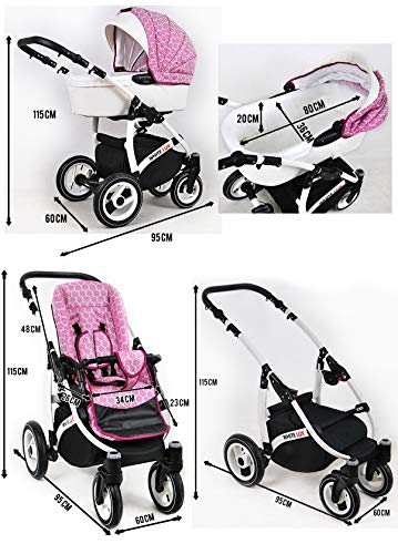 Kinderwagen, 3-in-1, 2-in-1, Isofix, complete set met autostoel, alles in één Biancino by ChillyKids Grey Marble 3-in-1… - Afbeelding 7