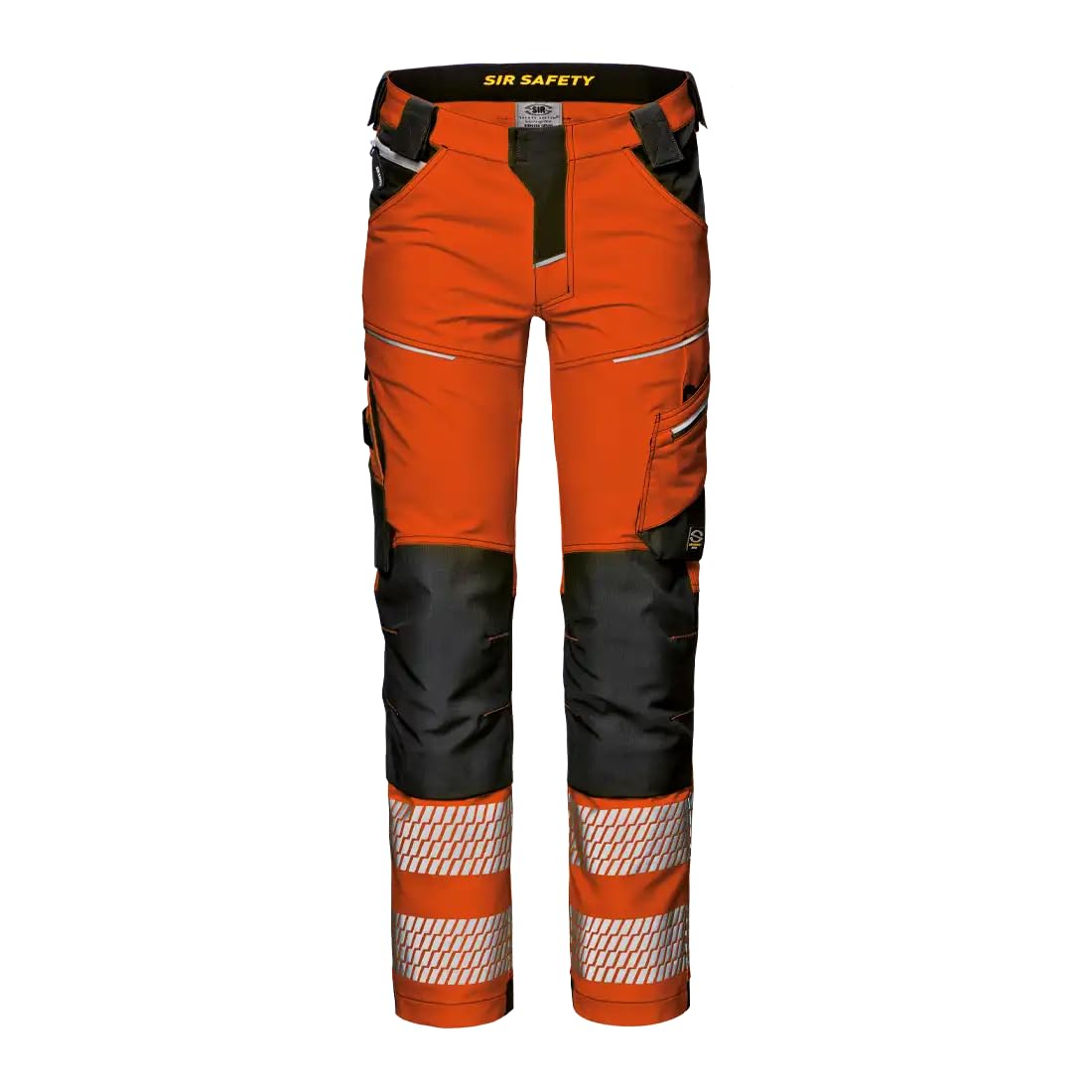 Sir Safety System HI VIS GEMINI GUARD – High Visibility Arbeitshose aus 4-Wege-Stretch mit cationic Ripstop, Knietaschen, Holsterschlaufen und Reflexbändern Class 2
