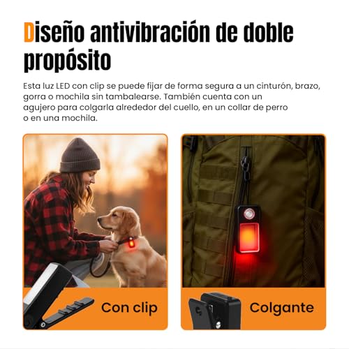 Miniatura 4 de Wigearss 2 Piezas Lámpara Para Correr, Luz Portátil Para Correr Con 3 Modos, Luces De Carrera Usb Recargables Y Resistentes Al Agua Ipx7 Para Camping, Corredores, Excursionismo, Emergencias