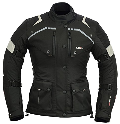 Lovo Giacca 3/4 per moto, da donna XS Nero