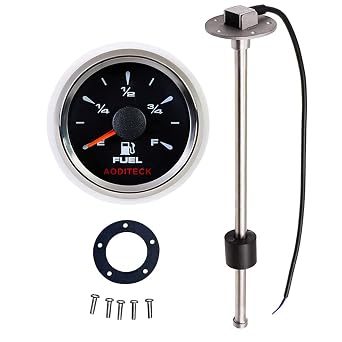 Marine Fuel Gauge Universal for Boat Car Truck Vehicles Bundle AODITECK Marine Fuel Sending Unit 6" for Boat Car Truck0-190 ohms