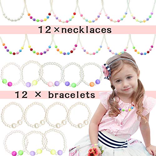 84 Pcs Tea Party Favors Supplies Set, Tea Time Party Hair Clips Pearl Necklaces Bracelet Fans Keychains Teapot Beads Gift Bags Accessories Kit For Kids Girls Birthday Goodie Bag Toys Gift #TOP4