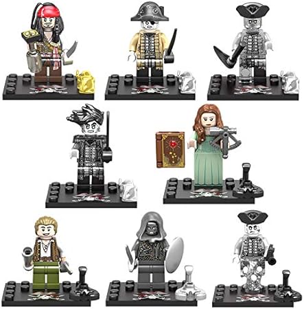 Amazon Sabsta ミニフィギュア ミニフィグ ブロック 人形 海賊セット 8体 海賊 女海賊 幽霊 船長 殺し屋 ブロック おもちゃ