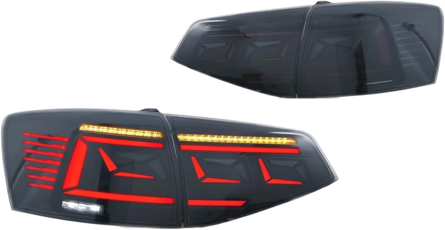 Rear Tail Light For VW For Jetta MK6 VI 2015-2018 LED Tail Lights Start-up Animation Sequential Indicator Black Rear Lamps Assembly Car Tailights