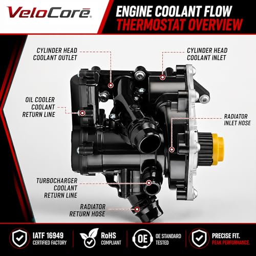 Velocore 06L121011B Water Pump Thermostat Housing Assembly with 3 O-Rings by VeloCore - Used condition - Image 4