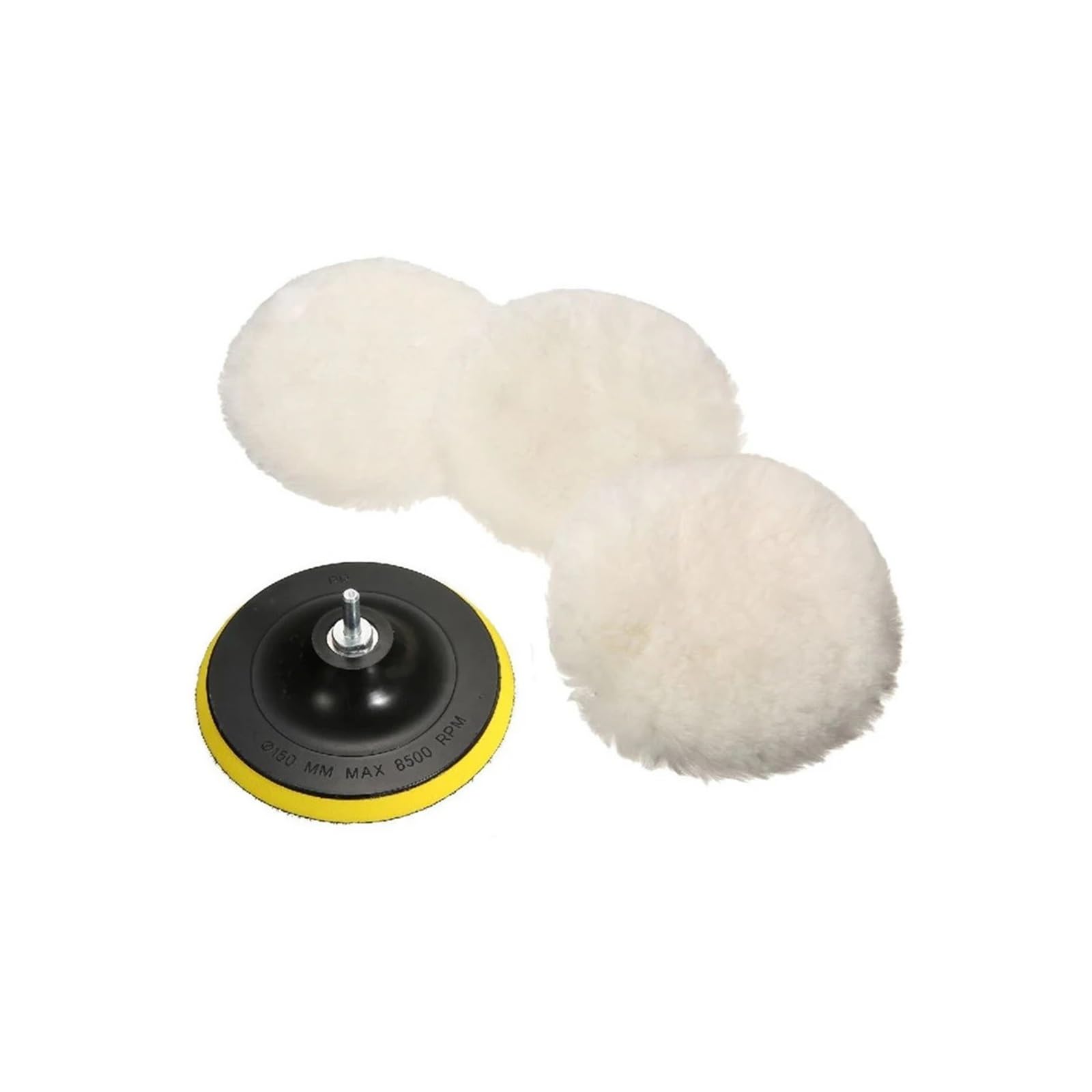 Kit de 5 almohadillas pulido lana for encerar coches, esponja, disco, cuidado llantas y pintura
