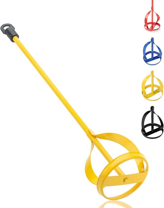 Bates- Paint Mixer, 1 to 3 Gallon Buckets, Yellow Mud Mixer, Paint Stirrer for Drill, Paint Mixer for Drill, Drill Mixer Attachment, Paint Mixer Drill Attachment, Drill Paint Mixer, Paint Stirrers