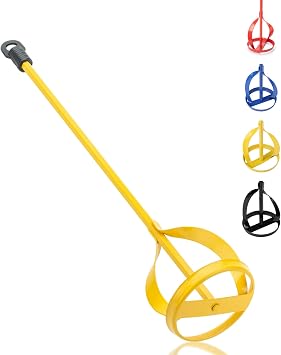 Bates- Paint Mixer, 1 to 3 Gallon Buckets, Yellow Mud Mixer, Paint Stirrer for Drill, Paint Mixer for Drill, Drill Mixer Attachment, Paint Mixer Drill Attachment, Drill Paint Mixer, Paint Stirrers