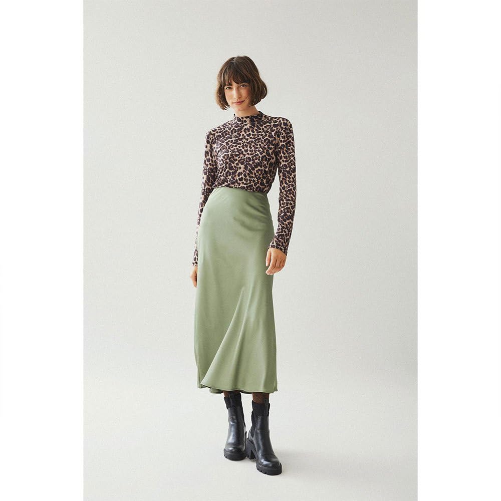 Vila Damska spódnica satynowa Hw Long Skirt-Noos, khaki-zielony (Oil Green), 44