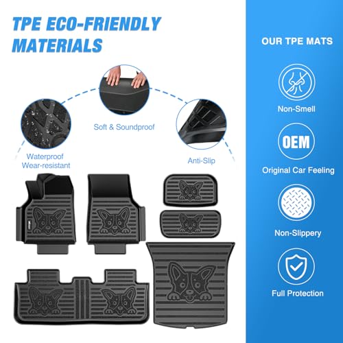 Image of Nilight TPE Floor Mats & Cargo Mats Set for Tesla Model Y (5 Seat only)