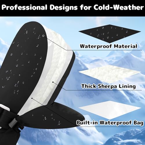 Olreco Toddler Mittens Baby Mittens Winter Waterproof Toddler Gloves Toddler Snow Gloves for Kids Infant Mittens Boys Girls3