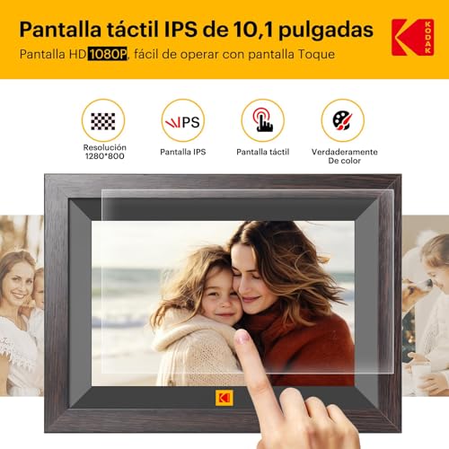 Miniatura 3 de Kodak Marco De Fotos Digital Wifi 10.1 Pulgadas, Memoria Incorporada 32gb, Pantalla Táctil Para Hd 1280x800 Ips, Soporte Multilingüe, Rotación Automática, Compartir Instantáneamente Fotos Y Videos