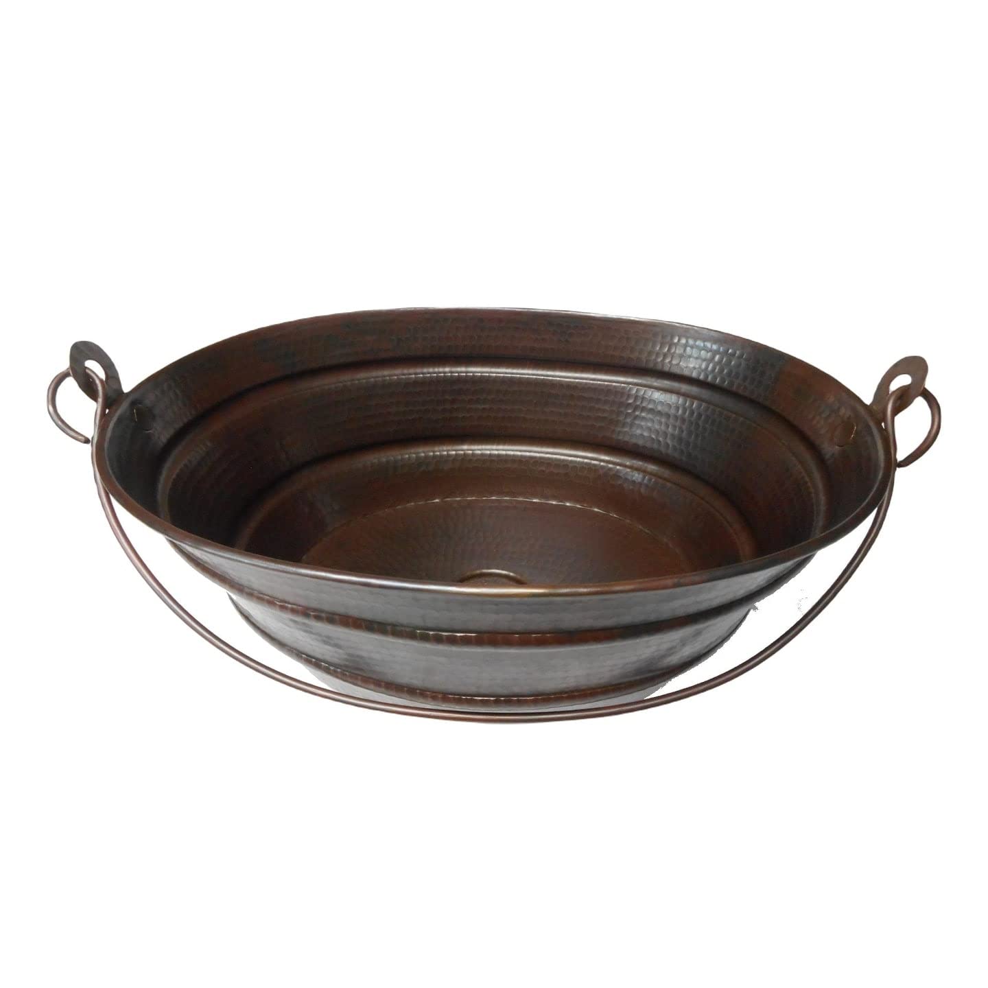 16" Oval Copper Vessel Bucket Bathroom Sink In Aged Copper. X 12" 6" Black Brown Round Finish Hammered Oil Rubbed