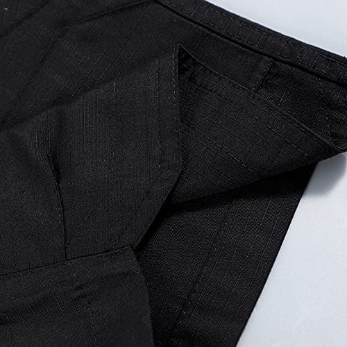Shorts cargo de twill para hombre, negros miniatura 6