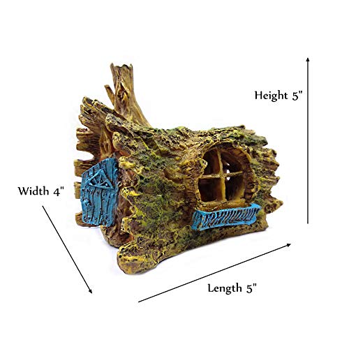M2cbridge Aquarium Decor Castle Fish Tank Decoration Stands Egyptian Pyramid Rockery Hiding Cave Tree House Hideout (Tree House) - Thumbnail 3