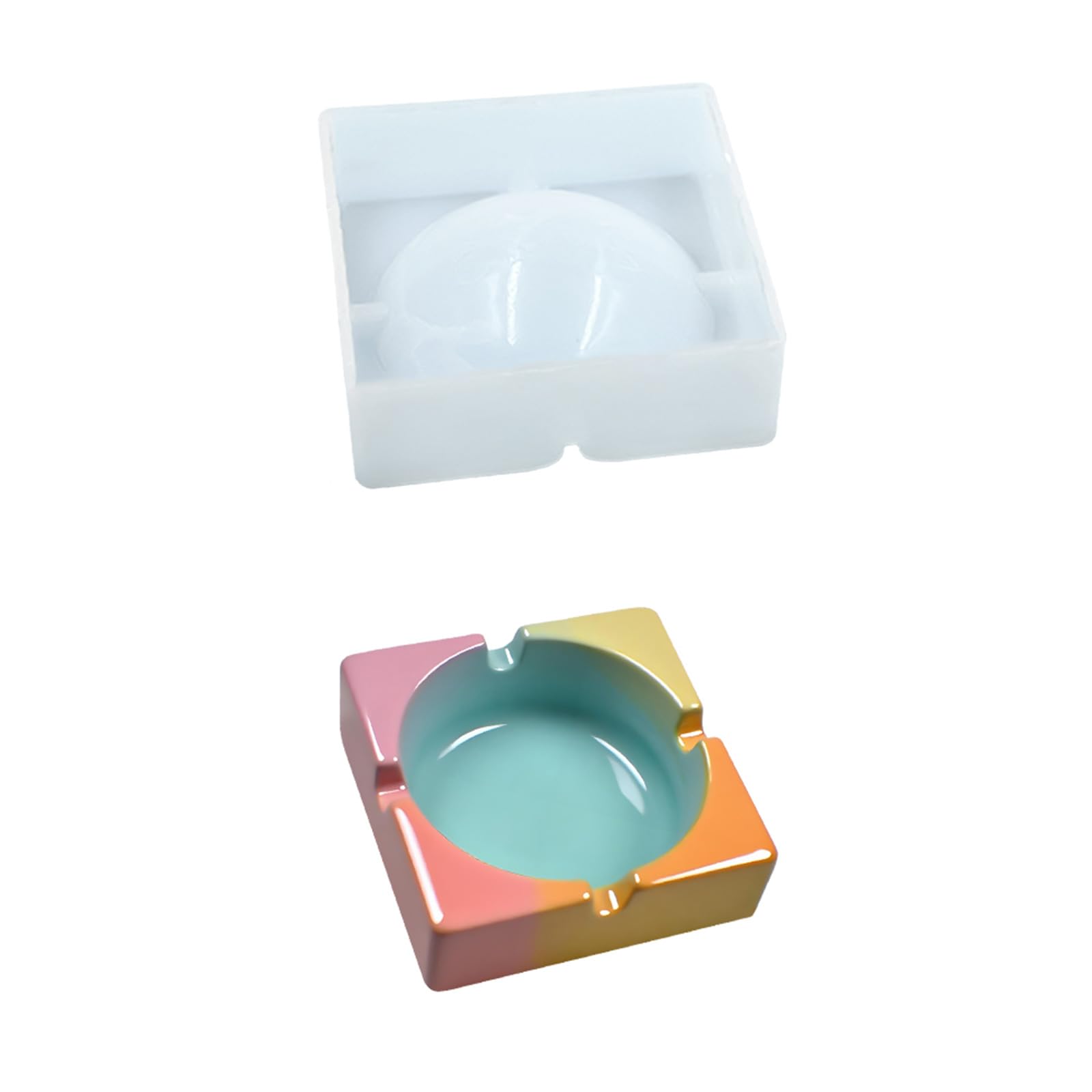 NEWFT Artistic Container Making Mold With 4 Design Options Flexible Silicone For Plaster Creations