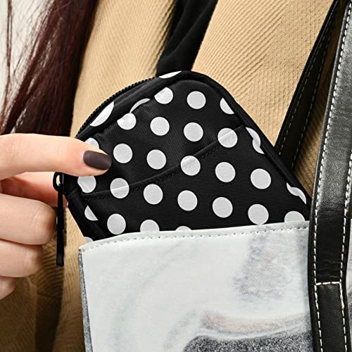 Polka Dot Black Pill Organizer Case Modern 7 Day Travel Pill Box With Zipper Portable Weekly Vitamin Medicine Supplement Holder Pouch Bag #TOP4