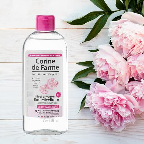 Corine de Farme - Agua Micelar Limpiadora 3en1 Rostro, Ojos y Labios - Desmaquilla, Hidrata y Calma - con un 97% de Ingredientes de Origen Natural - 400 ml - imagen 3