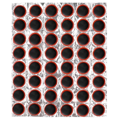 POPETPOP 自転車タイヤパッチ パンク修理用パッチ パンクタイヤ修理 キット 実用的 軽量 超薄型 丸型 パッチ修理アクセサリー 48枚 直径30mm