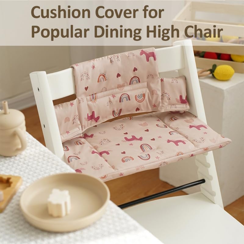 Image of Baby Cushion Set Soft and Comfort High Chair Cushion for Infant, Toddler High Chair Accessories Easy to Clean and Install, DJ Pink
