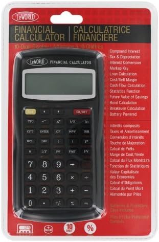10-Digit Financial Calculator, Black - 70105