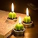 Ogrmar 12 PCS Cactus Candles Decorative Tea Light Candles for Home Party Birthday Wedding Decoration 3 Styles (Green)