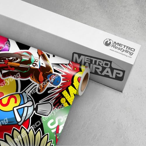 Metro Wrap Series Sticker Bomb Vinyl Wrap | Jumbo Sticker Bomb | 59in x 1ft