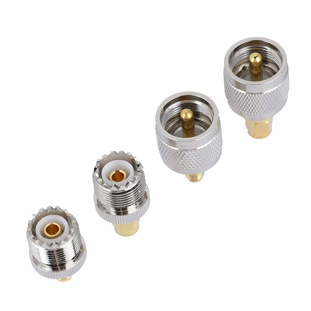 SMA zu UHF Adapter 4er Set Stecker Buchse zu SMA Buchse Stecker RF Koaxialadapter für Antennen WLAN Geräte Koaxialkabel