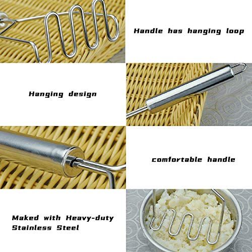 Potato Masher, Stainless Steel Masher For Kichen Tool, Convenient For Making Guacamole, Egg Salad,Mashed Potato, Easy To Clean And Use #TOP2