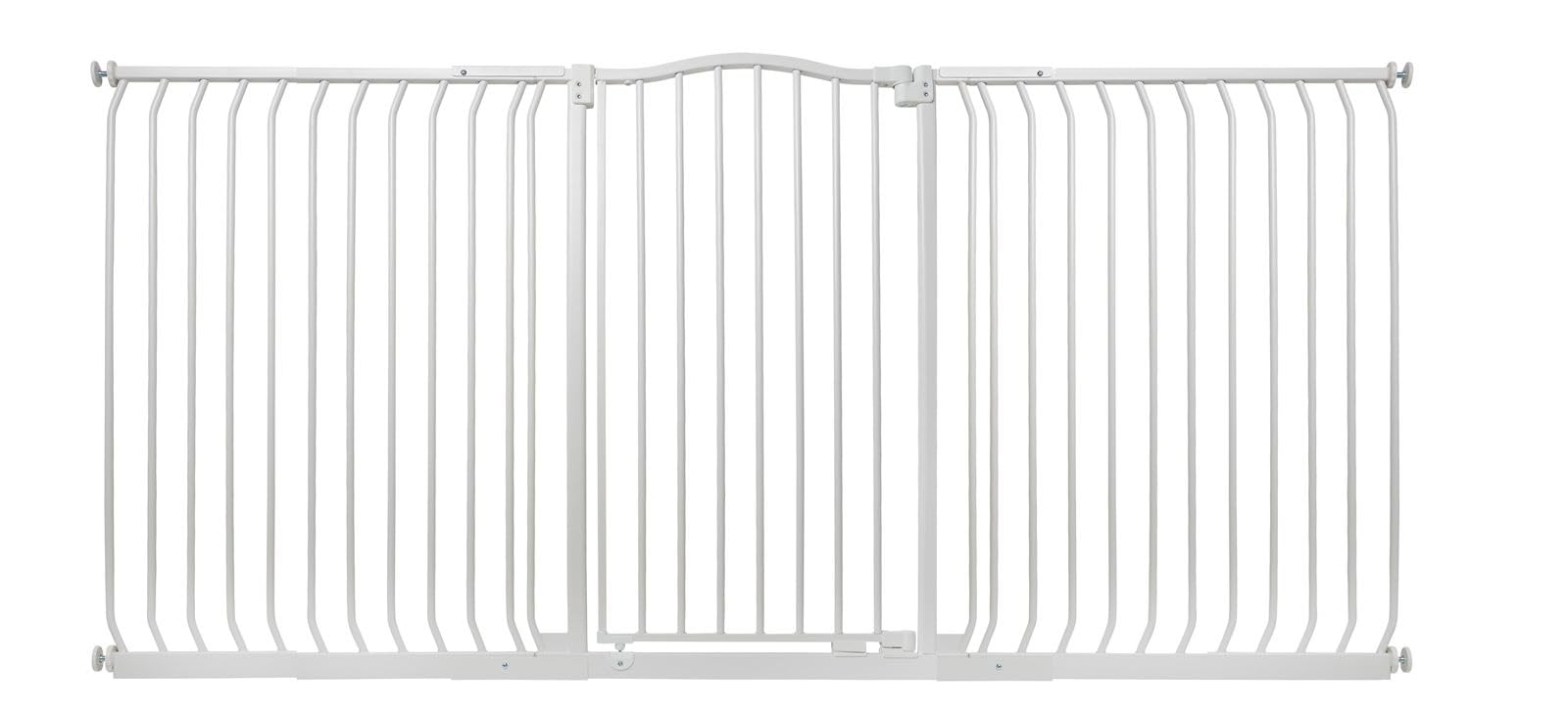 Safetots Matt White Extra Tall Curved Top Safety Gate, 197Cm - 206Cm, Extra Tall 100Cm In Height, Pressure Fit Stair Gate, Baby Gate For Doors Hallways And Spaces, Safety Barrier, Easy Installation