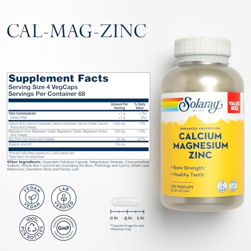 Solaray 9597024 Calcium Magnesium Zinc Supplement thumb #1