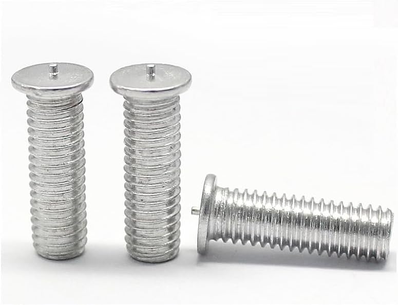 100pcs Welding Screws M3 M4 M5 M6 M8 aluminum Weld Threaded Studs for Capacitor Dischar Spot Nails (Size: M 6 x 20, Color: Aluminum)